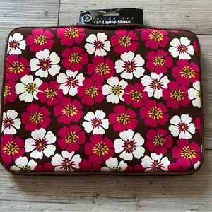 Cul De Sac 15 Inch Laptop Sleeve Pink Brown White Floral Brand New